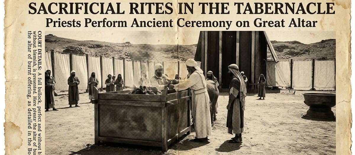 Tabernacle priests sacrificing bullock